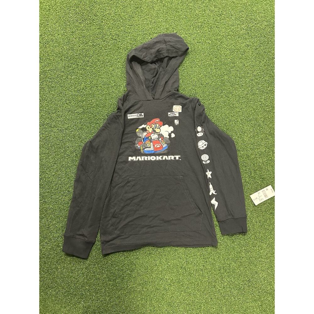 Nintendo Mario Kart Hybrid Apparel Hoodie Long Sleeve Black Size Youth M